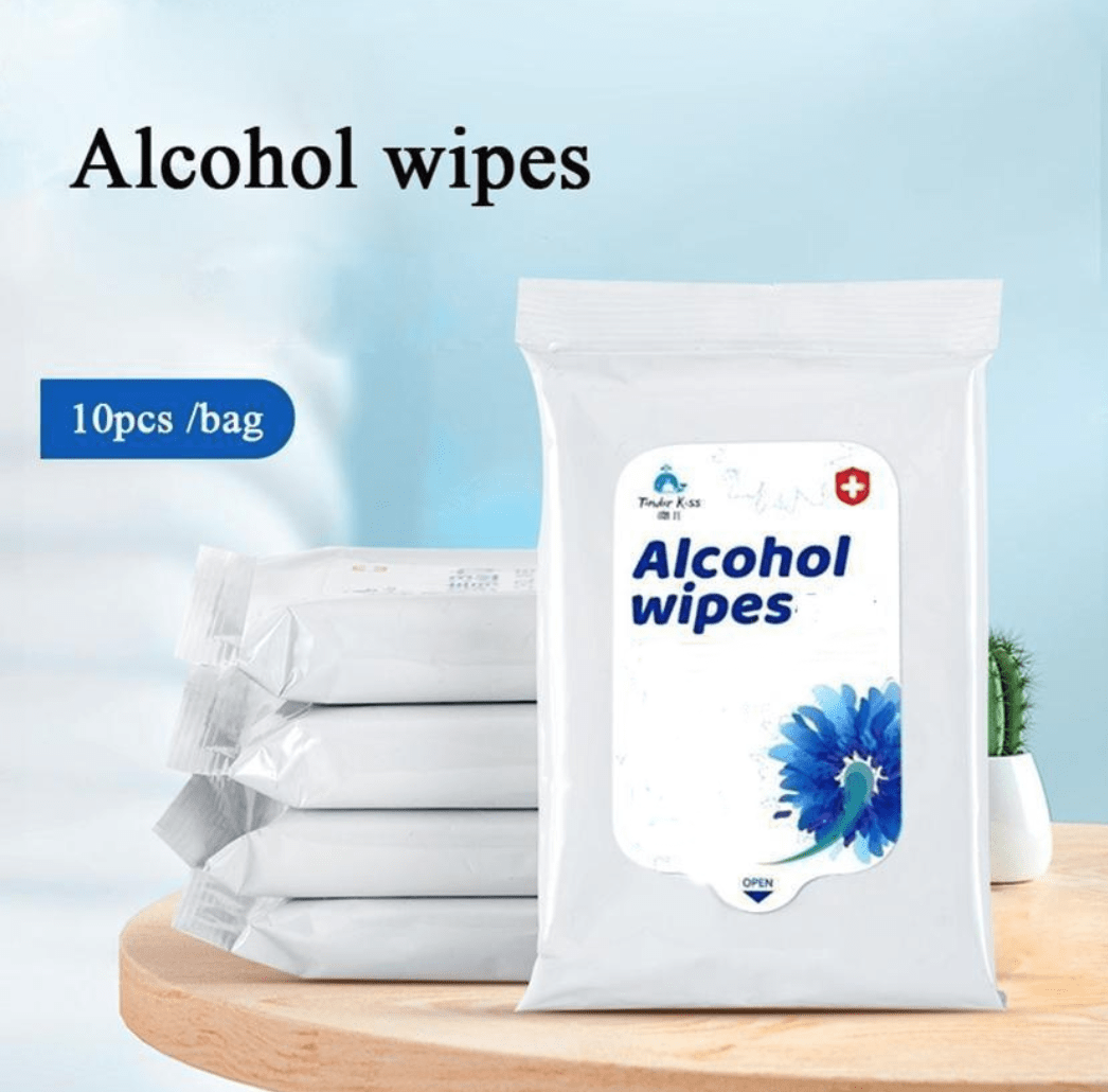 Alcohol Wipes, 75% Alcohol Pack of 10