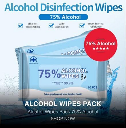 Alcohol Wipes Pack - 75% Alcohol